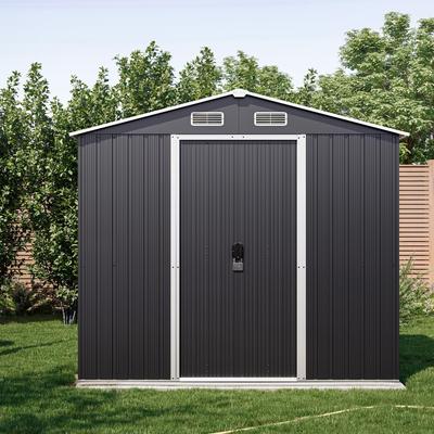 BELLEZE 8 x 6 FT Outdoor Storage Shed with Air Vent, Lockable Door