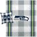 Pegasus Seattle Seahawks Gray Plaid Stripes Blanket and Pillow Combo Set
