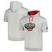 Men's Fanatics Branded Silver/Red New Orleans Pelicans Short Sleeve Pullover Hoodie
