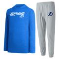 Men's Concepts Sport Gray/Blue Tampa Bay Lightning Meter Pullover Hoodie & Jogger Pants Set