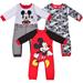 Infant Mickey Mouse Red/Gray Sleeper Three-Pack