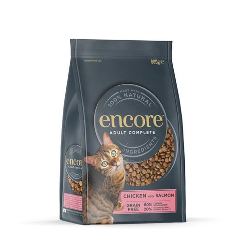 2x800g Chicken with Salmon Encore Dry Cat Food