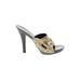 Gucci Mule/Clog: Slide Stilleto Cocktail Party Gold Shoes - Women's Size 8 - Open Toe