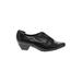 Josef Seibel Flats: Slip-on Chunky Heel Work Black Solid Shoes - Women's Size 38 - Almond Toe