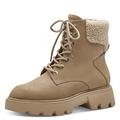 Tamaris Damen Combat Boots, Frauen Stiefeletten,warm gefüttert,schnürstiefel,winterstiefel,winterschuhe,gefüttert,boots,bootee,CAMEL,37 EU