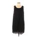 Eddie Bauer Casual Dress - Shift Scoop Neck Sleeveless: Black Solid Dresses - Women's Size 10