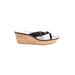 Nine West Wedges: Slip-on Platform Bohemian Black Print Shoes - Women's Size 8 1/2 - Open Toe