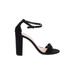 Brash Heels: Black Solid Shoes - Women's Size 9 - Open Toe