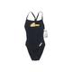 Arena One Piece Swimsuit: Black Solid Swimwear - Women's Size 30