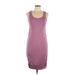 Pink Blush Casual Dress - Sheath Scoop Neck Sleeveless: Purple Solid Dresses - Women's Size Large