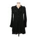 Zara Casual Dress - Mini V Neck Long sleeves: Black Dresses - Women's Size Small