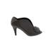 Poetic License Heels: Slip-on Stilleto Glamorous Gray Solid Shoes - Women's Size 39.5 - Peep Toe