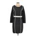 Calvin Klein Casual Dress - Sheath Scoop Neck Long sleeves: Black Dresses - Women's Size Large