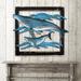 Highland Dunes Whales in Frame Wooden Wall Decor Metal in Blue/Brown | 32" H x 15" W | Wayfair 42FEC1EE886F4988884A33F2D16C74F1