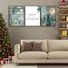 The Holiday Aisle® 3 Panels Framed Canvas Wall Art Decor Chrismas Painting,3 Pieces Merry Chrismas Phase & Snow | 24" H x 36" W x 4.5" D | Wayfair