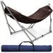 Arlmont & Co. Tranquillo Hammock Stand Polyester in Gray/Brown | 109.4 D in | Wayfair AE5EDDE9E93448B08D1C3B57192ACE1E