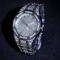 Montre Hip Hop Iced Out pour hommes et femmes montre de luxe date quartz bling biscuits