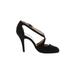 Talbots Heels: Slip-on Stilleto Cocktail Party Black Solid Shoes - Women's Size 5 - Almond Toe