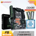 Kit combinato scheda madre processore HUANANZHI X99 F8 LGA 2011-3 Xeon con supporto Intel E5-2680 V4 2x16 GB di memoria DDR4 NVMe SATA