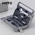 HOTO 3.6V cacciavite Set di strumenti a batteria Kit di strumenti di riparazione scatola di strumenti meccanici per la casa cacciavite fai da te martello misura di nastro