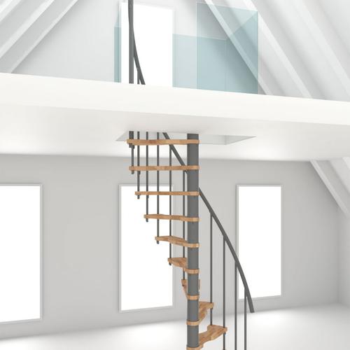 Minka Spindeltreppe Suono Smart Buche grau Wendeltreppe, 120×68 cm