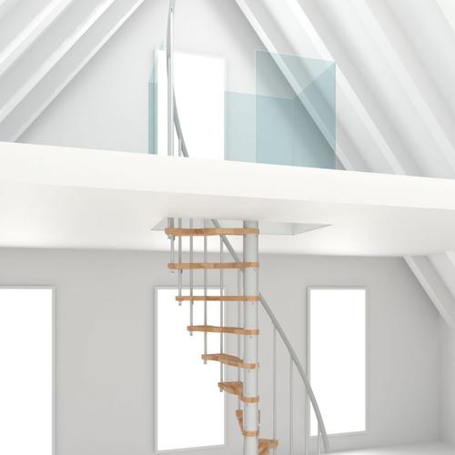 Minka Spindeltreppe Suono Smart Buche weiß Wendeltreppe, 140×78 cm