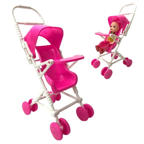 Nk ein satz puppen zubehör rosa kinderwagen kinderwagen kinderwagen kinderzimmer spielzeug mini