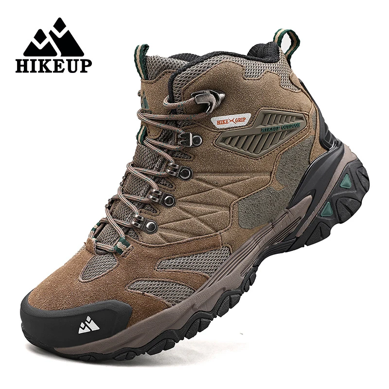 Hikeup winter boot herren outdoor wanderstiefel wildleder high top trekking männer schuhe regen feste taktische kampfstiefel