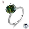 BagueRingen S925 Sterling Silber Schmuck, groß, 5 Karat, VVS, D-Farbe, Moissanit, klassischer Vierkrallen-Ehering für Damen, Größe 4–9