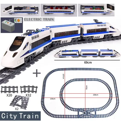Moc kreative Experte Stadt elektrische Schiene Fahrzeug Straßenbahnen U-Bahn-Schienen Modell Bausteine Steine erleuchten DIY Spielzeug für Kind Geschenk Image