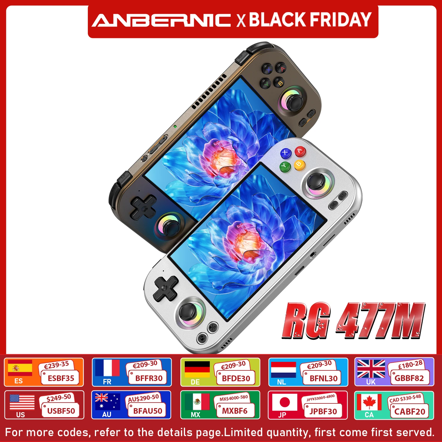 ANBERNIC RG477M Retro-Handheld-Spielekonsole, 4,7-Zoll-LTPS, 64-Bit-Game-Player, Abmessung 8300, Online-Multiplayer-Streaming RG 477M Image