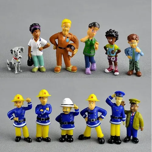 12 teile/satz Anime Feuerwehr mann Sam Action figur Figur PVC Figuren Puppenspiel zeug 3-6cm