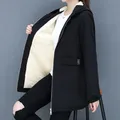 2023 Autumn Winter New Thick Warm Lamb Wool Cotton-padded Coat Women's Mid-length All-fit Loose