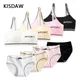 4 Pc/Lot Wireless Girl Sport Bra Underwear Sets Cotton Breathable Sweatwicking Female Brassiere