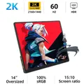 ZSUS 2160*1440 14-inch 2K Portable Monitor 60HZ For Laptop XBox PS4 / 5 Switch TV Box Cell Phone PC