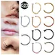 1PC Titanium Curved Barbells Fake Nose Piercing 18G 20G D Shaped Tragus Helix Stud Earring Hoop