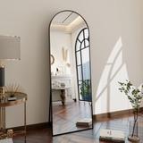 Arch Full Length Mirror Aluminum Alloy Framed Floor Mirror for Wall or Standing