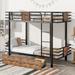 Twin XL over Twin XL Metal Bunk Bed with MDF Board Guardrail and Two Storage Drawers