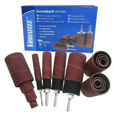Drum Sanding Kit,20 Pcs Rubber Spindle Sanding Drum Sander Tool Kit Set for Drill Press for Home