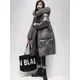 Women Winter Long Big Fur Collar Down Jackets for Women Large Size 2XL Down Jackets Women Loose Long