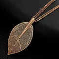 2021 Fashion New Rose Gold Color Necklace For Women Necklaces & Pendants Sweater Chain Big Leaves