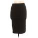 Shein Casual Midi Skirt Calf Length: Black Solid Bottoms - Women's Size Large