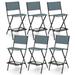 Gymax Folding Bar Stools Set of 6 Patio Sling Chairs w/ Backrest