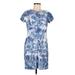 Gap Casual Dress - Shift Crew Neck Short sleeves: Blue Print Dresses - Women's Size Medium