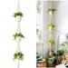 Macrame Plant Hanger 3 Tier Indoor Outdoor Hanging Planter Basket Cotton Rope with Beads 70 Inches