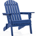 Smile Mart Folding Wooden Adirondack Chair Fire Pit Lounge Chair for Patio Blue