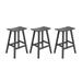 Costaelm 29 Poly Outdoor Patio Bar Stool (Set of 3) Gray