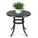 HOSSLLY 23.22 Round Cast Aluminum Patio Bistro Table Bistro Table Patio Dining Table Round Outdoor Side Table for Porch Backyard Garden Balcony Black