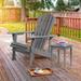 WIDELUCK Solid Wood Adirondack Chair Patio Garden Furniture - Dark Gray