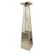 HomeRoots 480574 Silver 41000 BTU Steel Propane Triangular Pyramid Standing Patio Heater